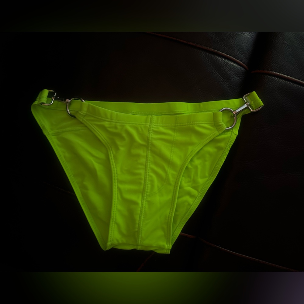 Neon Green High-Waisted Bikini Bottom